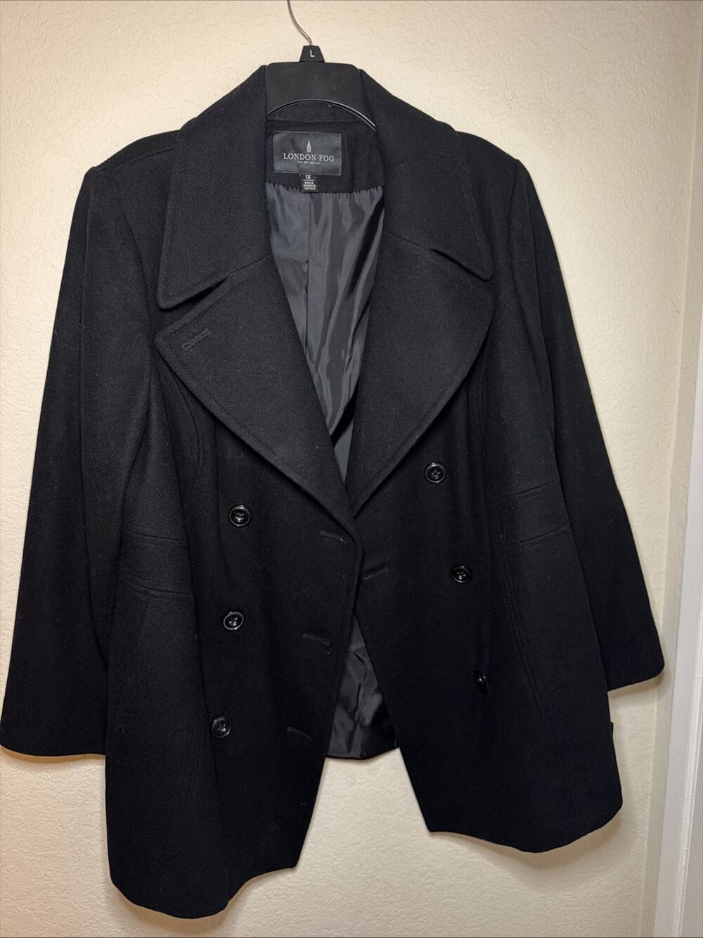 New! London Fog Jacket Classic Wool Blend Double Breasted Classic Coat Sz 1X